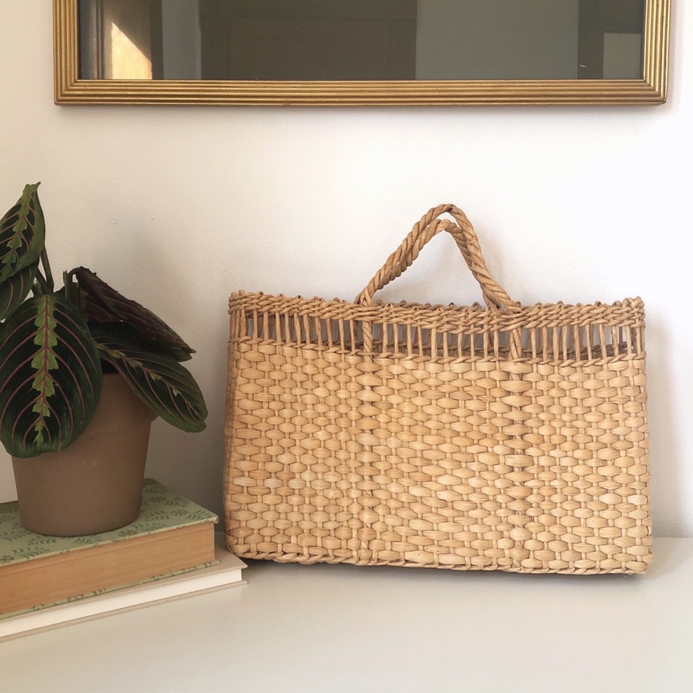 woven wicker tote